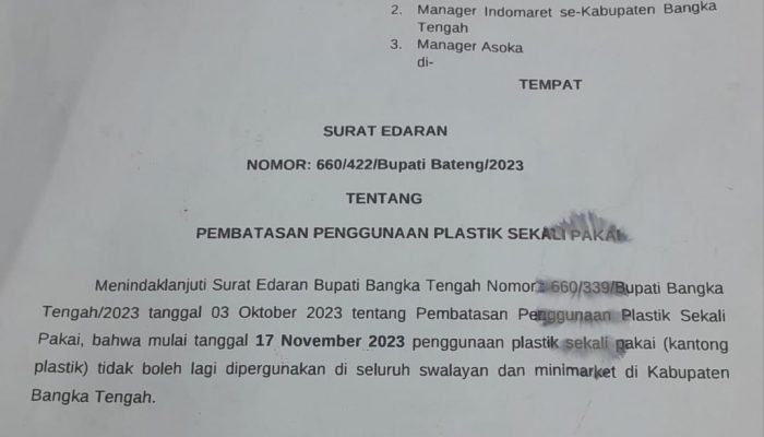 Penggunaan Kantong Plastik Mulai Dibatasi