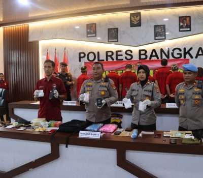 Polres Bangka Sita 121,77 Gram Sabu dan 4 Butir Ekstasi