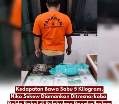 Niko Sekew dan 5 Kg Sabu Diamankan di Pangkalbalam