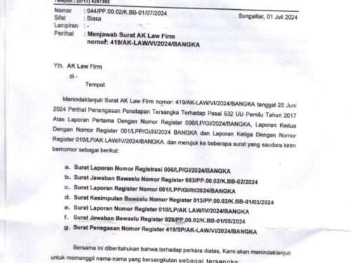 Mantan Ketua Bawaslu Bangka Kini Jadi Tersangka, Ini Kronologis Perkara Yang Menjeratnya