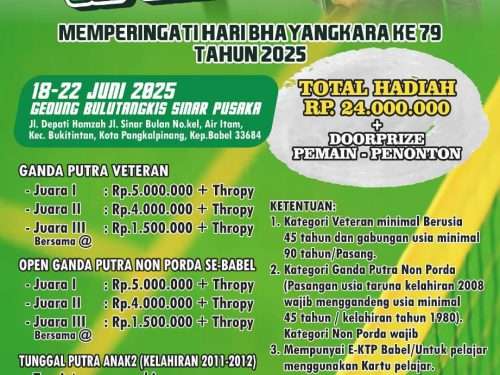 Turnamen Badminton Bhayangkara Cup 2025 Segera Digelar, Catat Tanggalnya!