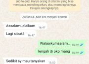 Nama Zulfan Dicatut Lewat Akun WhatsApp